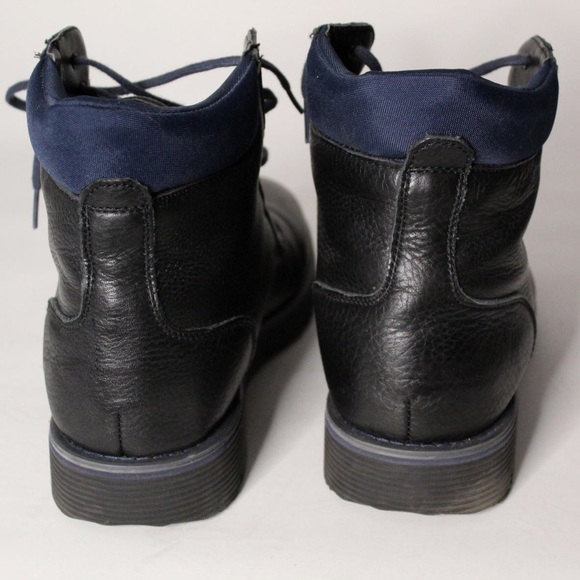 Calvin Klein mens black boot with blue trim. main image 6